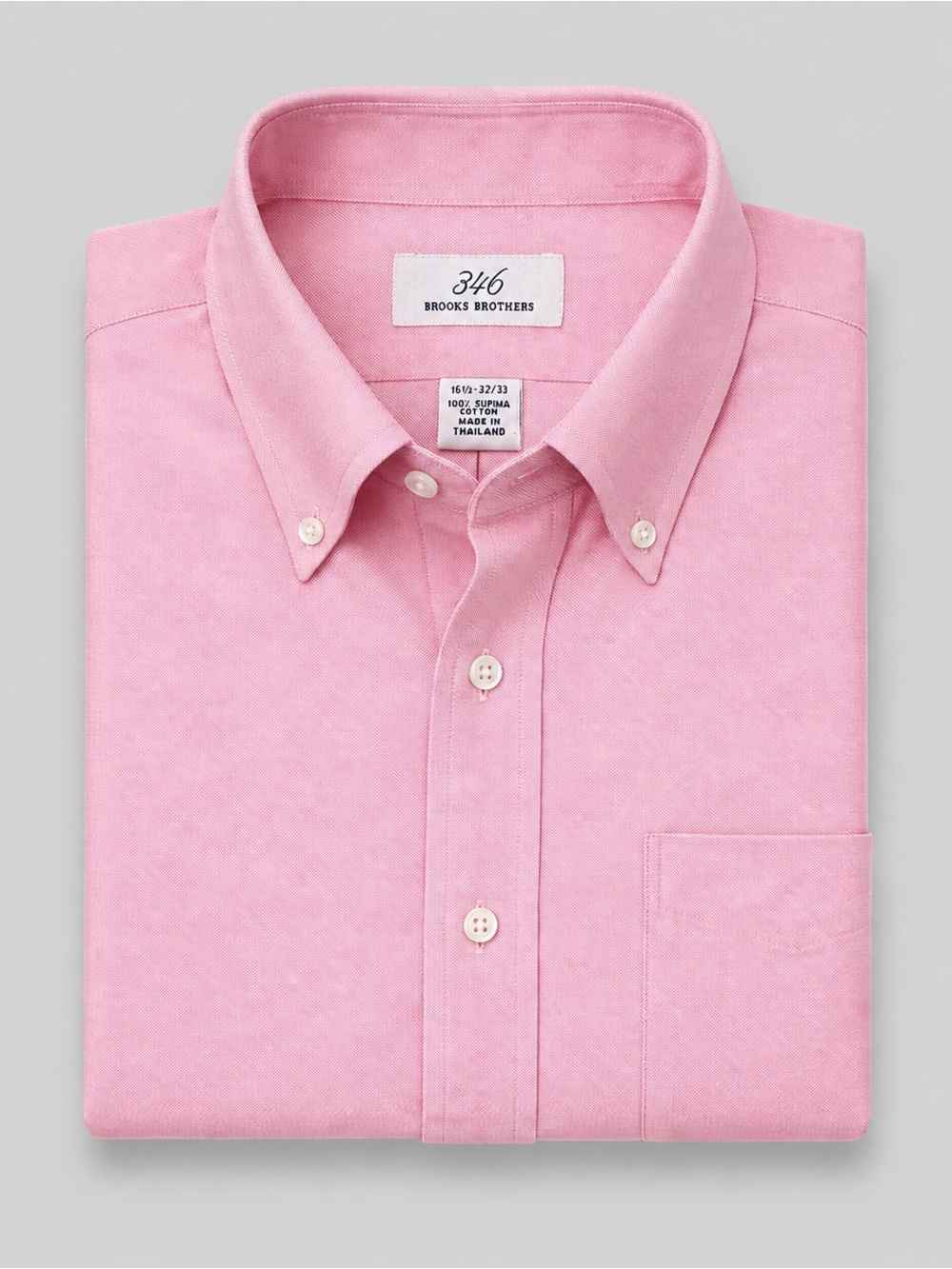 Brooks Brothers 346 Mens Button Up Shirt Size 16.5 Preppy Pink Supima Cotton